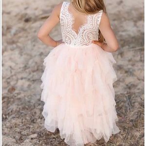 Toddler Pink  A Line Backless Dress